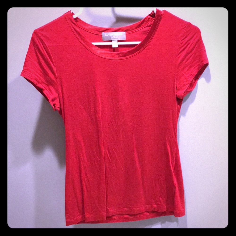 Layering Tee with Satin Neckline